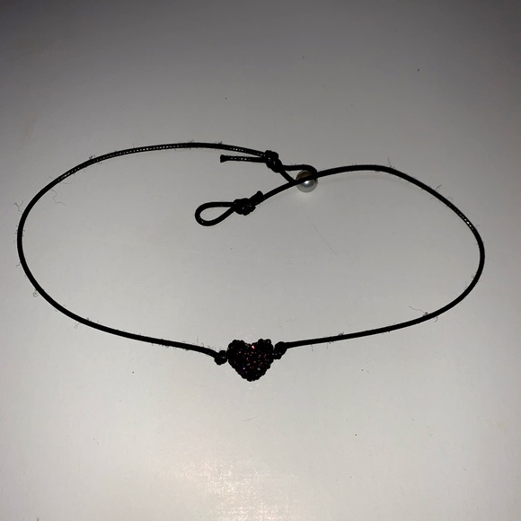 purple heart choker with pearl clasp - Picture 1 of 2